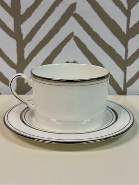 Kate Spade x Lenox Library Lane Platinum Cup & Saucer